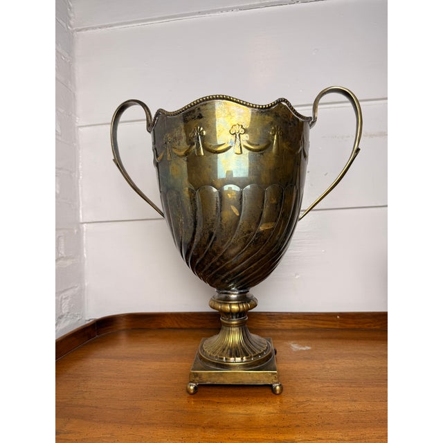 Vintage Extra Large Neoclassical Footed Trophy Urn | Ornate Scalloped Vase/Urn/Champagne Bucket This Vintage Extra Large...