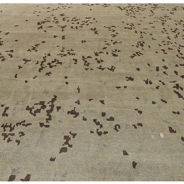 Modern Contemporary Abstract Handmade Silk and Wool Rug by Doris Leslie Blau For Sale - Image 3 of 7