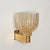 Marvelous and unique large pair of wall sconces in ribbed mouth-blown murano glass with gold dust inclusions and brass....