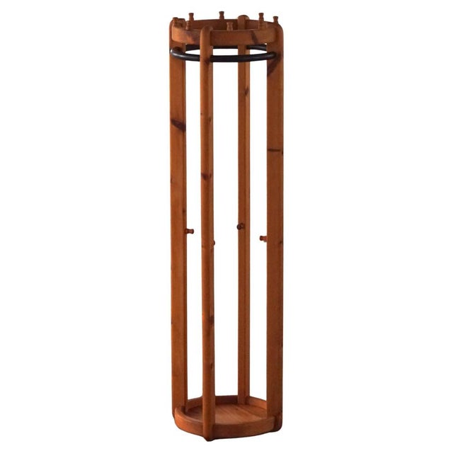 Danish Modern Brutalist Round Coat Stand in Pine, 1970s For Sale - Image 17 of 17