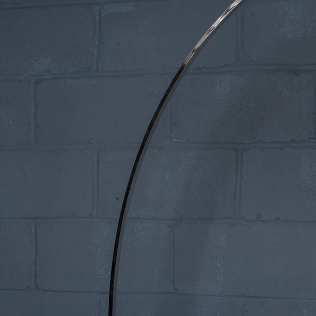 Vintage Italian Chrome Arc Floor Lamp with Opaline Shade, 1970s For Sale - Image 6 of 13