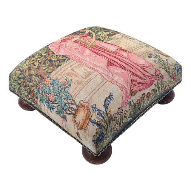 Minstrel Tapestry Footstool For Sale
