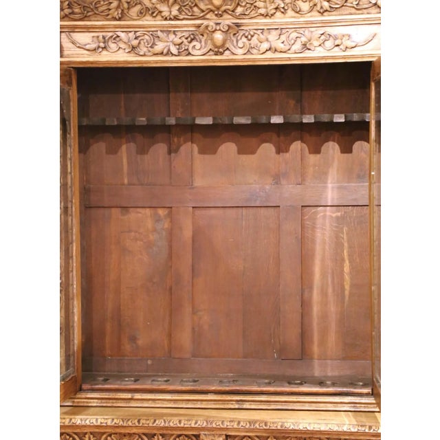 Tan 19th Century French Bleached Oak Nine-Gun Cabinet With Hunt Carvings For Sale - Image 8 of 12