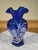 Mid-Century Modern Vintage Fenton 100th Anniversary Cobalt Blue Hp Deer in Winter Scene Glass Hexagon Vase For Sale - Image 3 of 8
