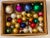 Lot of 1950 th glass multi colored confetti Christmas ornaments.