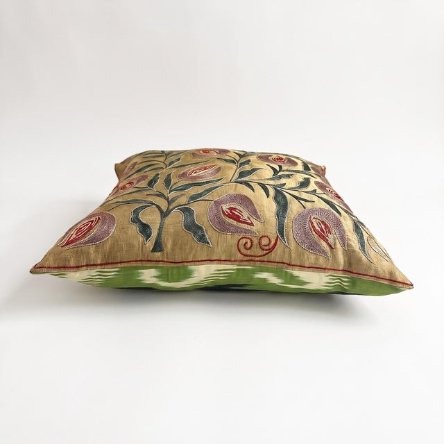 Contemporary Outpost Original Mauve Embroidered Suzani Pillow For Sale In Houston - Image 6 of 6