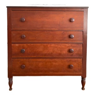 Antique Early 1800s American Neoclassical Cherry Chest of Drawers For Sale