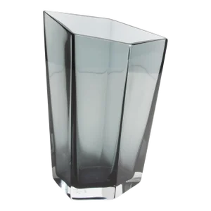 Hand Blown Murano Penta Vase in Grey Large