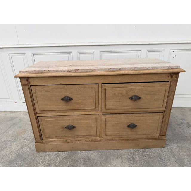 Marble and Oak Counter, 1900 For Sale - Image 10 of 10