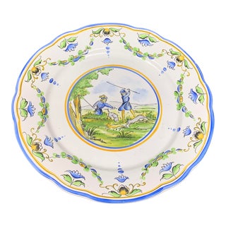 Vintage French Decorative Plate For Sale