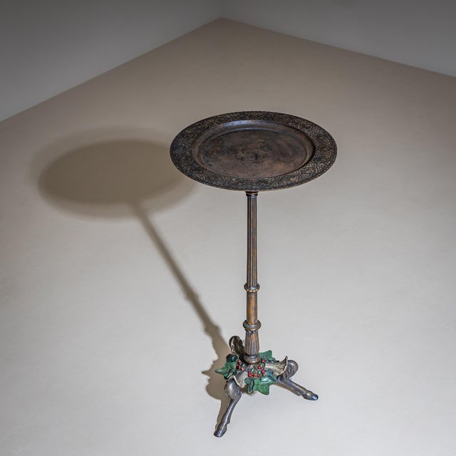 Wrought-Iron Guéridon with Holly Decoration, 19th Century For Sale - Image 4 of 8