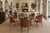 Louis XVI Carved Oak & Cane Barrel-Back Armchairs with Leopard Upholstery-Set of 6 Dimensions Height: 31 ½ in. (80 cm)...