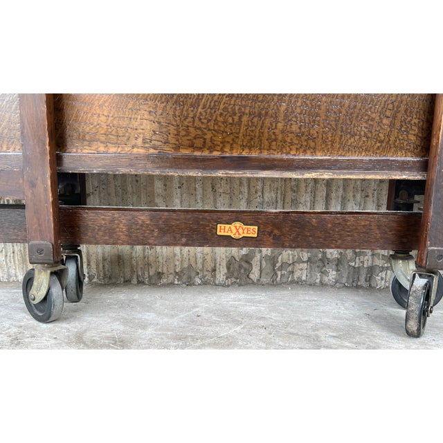 Brown Mid-Century Modern Folding Bar Cart With Two Tier For Sale - Image 8 of 10