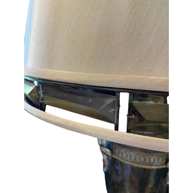 Late 20th Century Fine Art Lamps Neoclassical Metal Urn Lamp With Prism Shade For Sale - Image 5 of 7