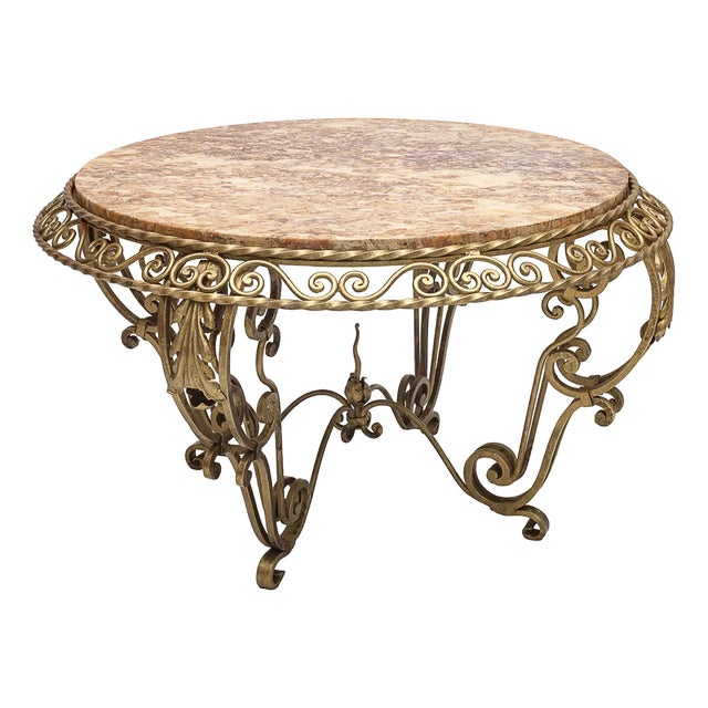 Round Coffee Table by Raymond Subes, 1950s For Sale