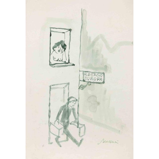 Watercolor on paper. Hand signed lower right. Very good condition. This piece is attributed to the mentioned...