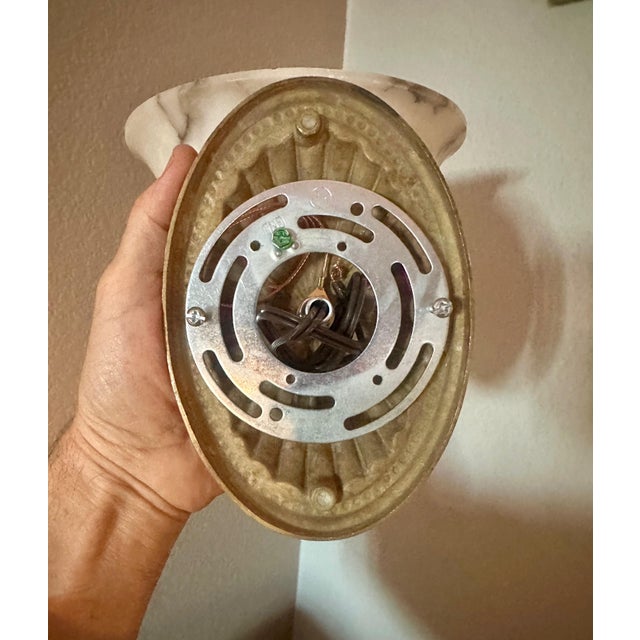 Pair Brass Alabaster Sunburst Wall Sconces For Sale - Image 18 of 18