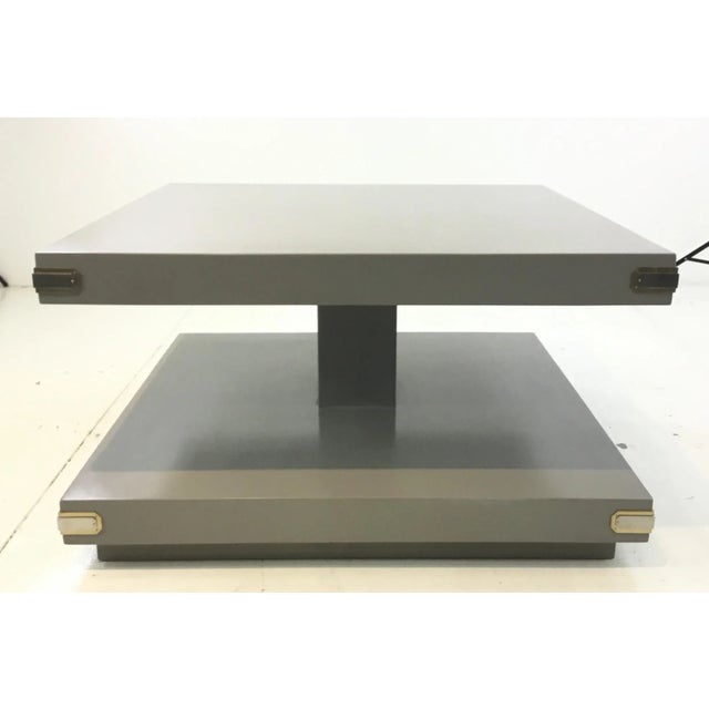 2010s Caracole Contemporary Gray Wood Two Tiered Cocktail Table For Sale - Image 5 of 5