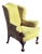 Antique Library Armchair with Fine Carved Mahogany Legs For Sale
