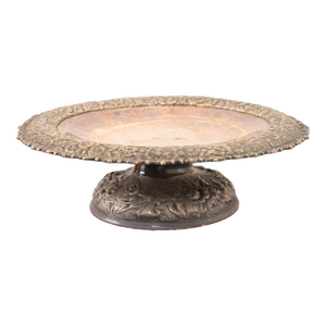 Tiffany & Co. Antique Victorian Repoussé Silverplate Compote Dish, Centerpiece, or Tazza