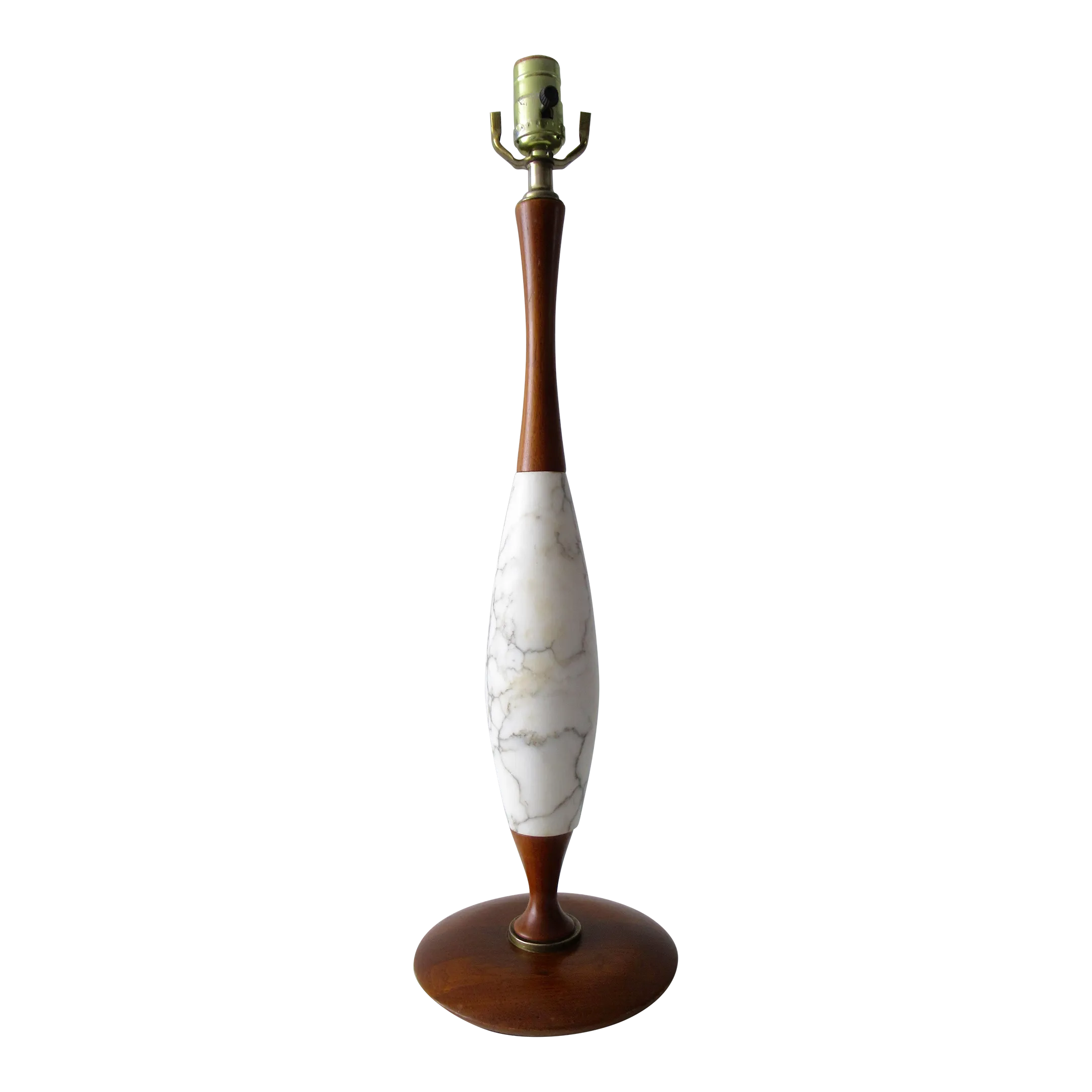 イタリアンアンティークウッドランプ Vintage C.1960's Mid-Century Scandinavian Italian Honed Carrara