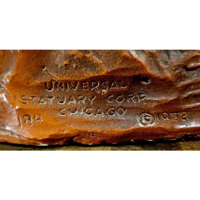 1970s Native American Chief Bust by v. Kendrick #184 Universal Statuary Corp. 1972 Chicago For Sale - Image 5 of 8