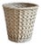 Mid-20th Century Basketweave Wastepaper Basket W/ Light Taupe Finish For Sale