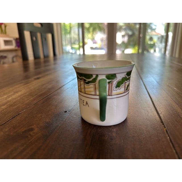 Early 20th Century Foley Art China "Tis Time for Tea" Art Deco Cup & Saucer Peacock Pottery Set- 23 Pieces For Sale - Image 4 of 12