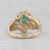 0.69ctw Marquise Emerald Diamond Ring 14k Yellow Gold Size 6.75 Bypass For Sale - Image 4 of 8