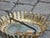 Mid-Century Modern Mid 20th Century Spanish Gilt Metal Semi-Flush Crown Chandelier with Stylized Foliage For Sale - Image 3 of 12