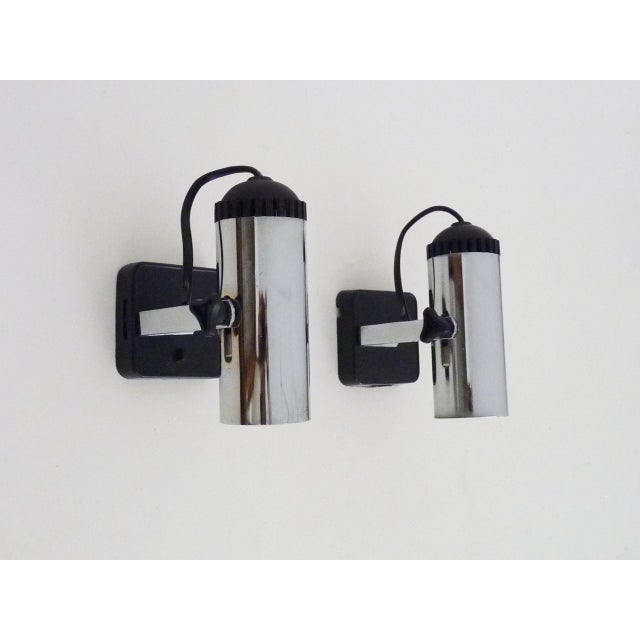 1970s Adjustable Spot Wall Lights in the style of Targetti, 1970s, Set of 2 For Sale - Image 5 of 8