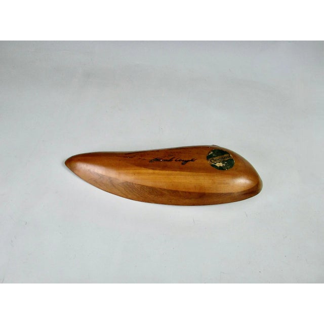Oceana Wood Bowl Branded Russel Wright Retains Early Original Klise Paper Label For Sale - Image 9 of 11