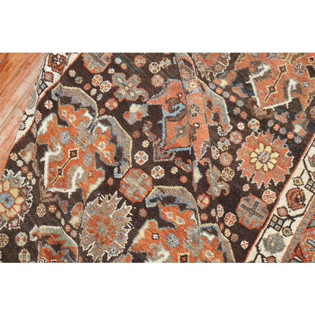 1930s 1930s Brown Tribal Persian Kurd Rug - 4'11" x 9'10" For Sale - Image 5 of 18