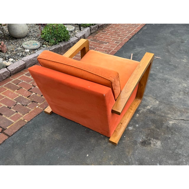 Art Deco Art Deco Style Designer Walnut Low Armchair For Sale - Image 3 of 10