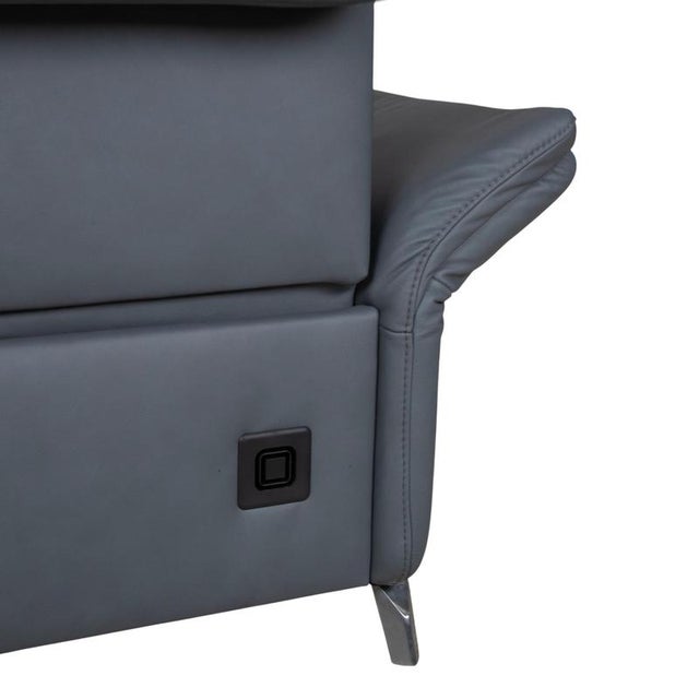 Himolla 1065 Leather Two-Seater Blue Grey Electric Function Sofa For Sale - Image 12 of 18