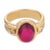 Contemporary Vintage 3.80 Carat Tourmaline Diamond 14k Yellow Gold Ring, Size 7 For Sale - Image 3 of 7