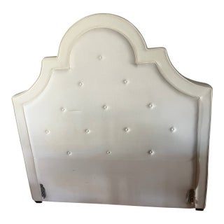 Pottery Barn York Tufted Headboard - Ivory - Queen Size For Sale