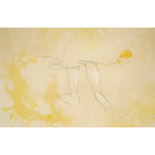 The Little Ballerina - Figurative Drawing in Pencil on Paper For Sale In Monterey, CA - Image 6 of 7