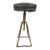 Vintage French Industrial Adjustable Stool | 1930s Iron Swivel Stool With Black Leather Seat For Sale