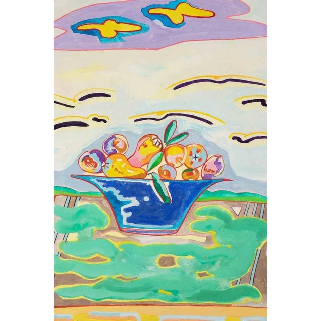 Oil on wooden table realized by Luciano Schifano (1943) in 1988. Hand signed, titled and dated. Good condition. This piece...