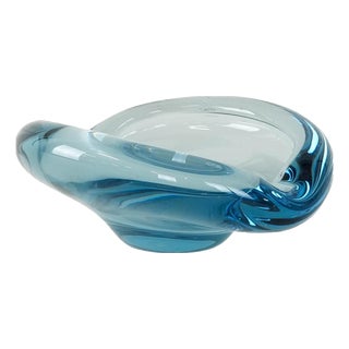 Vintage Danish Glass Plate by Per Lütken for Holmegaard, 1960s For Sale