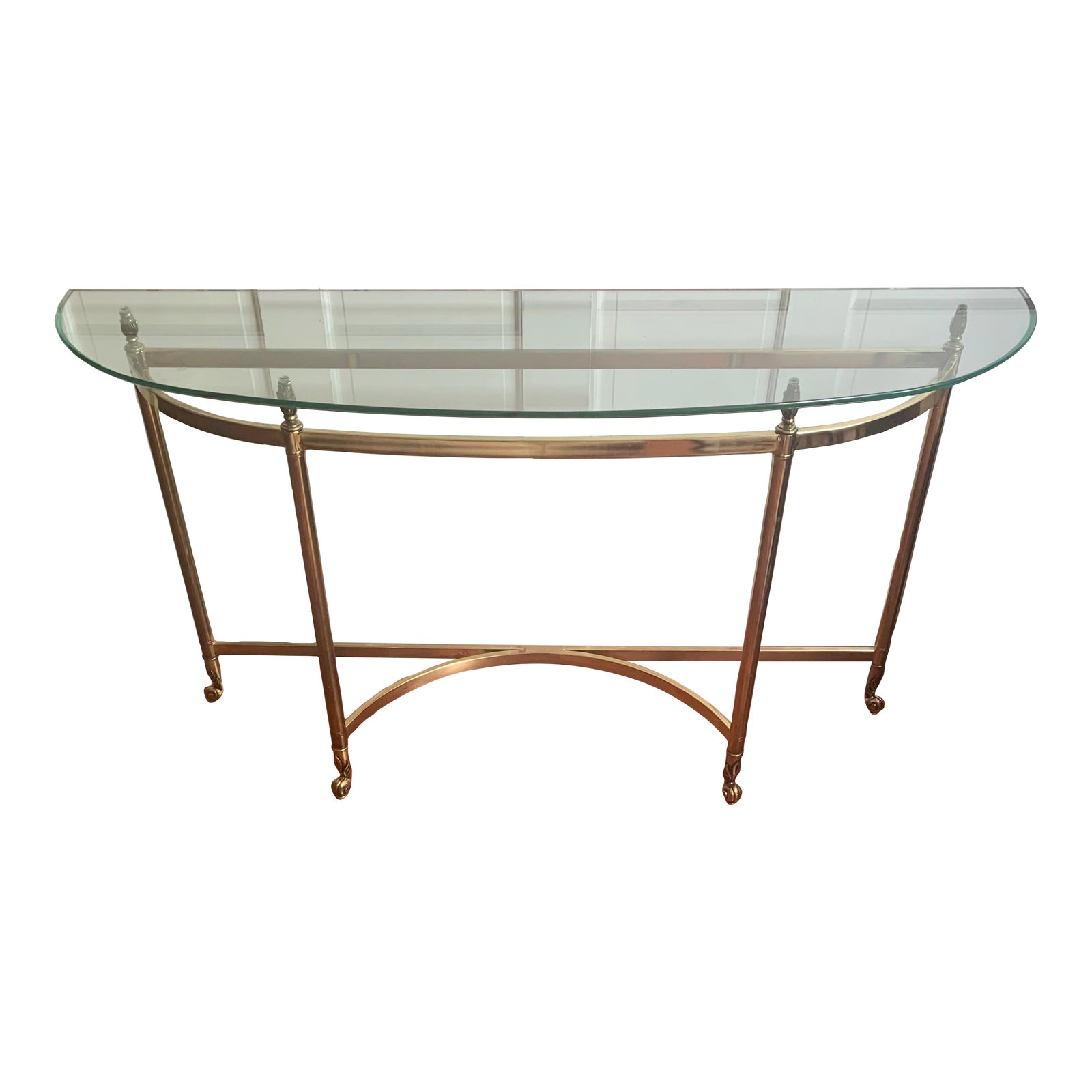 Labarge Console Table Brass Glass Mid Century Vintage Chairish