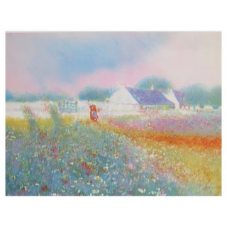 Claude Manoukian, Spring in Saint-Aubin, Lithograph For Sale