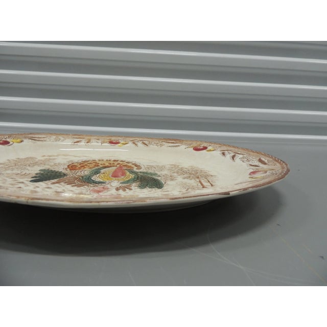 1960s Vintage Ironstone Oval Turkey Serving Platter For Sale - Image 5 of 5