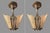 Pair Antique Art Deco 2 Light Ceiling Fixtures Amber Glass Slip Shades 1930s For Sale - Image 12 of 12