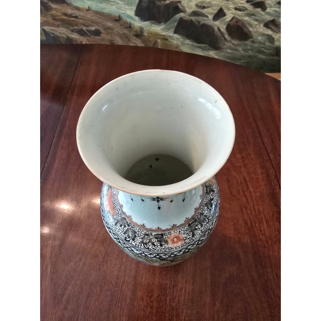 Antique Chinese Porcelain Signed Stamped Vase For Sale - Image 9 of 15