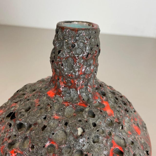 Red Black Ceramic Pottery UFO Vase from Otto Keramik, Germany, 1970s For Sale - Image 6 of 18