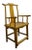 A 19th century Chinese lamp hanger side chair with natural wood finish. This Chinese lamp hanger chair was made with...