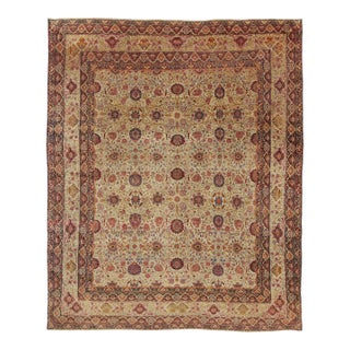 Antique 20th Century Persian Kashan Rug With Floral All-Over Vinery - Rug & Kilim For Sale