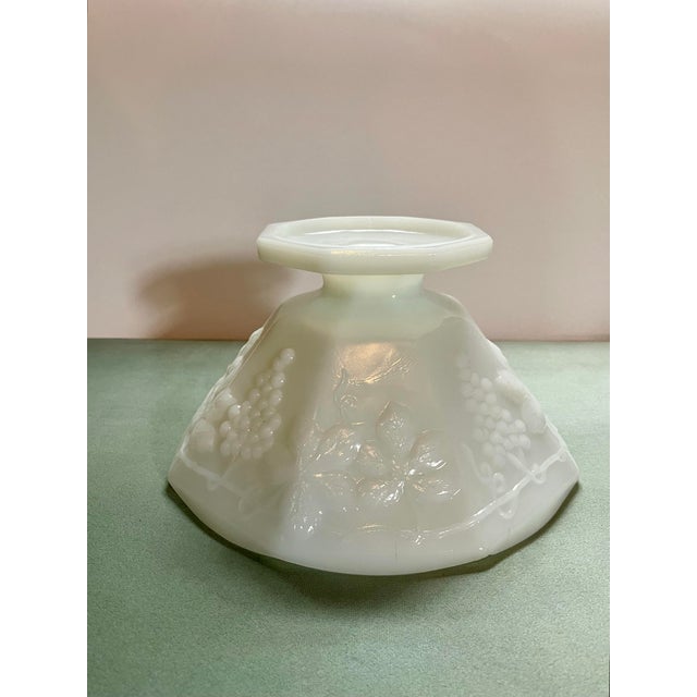 1950s Vintage “Harvest Grape” Milk Glass Centerpiece Bowl For Sale - Image 5 of 7